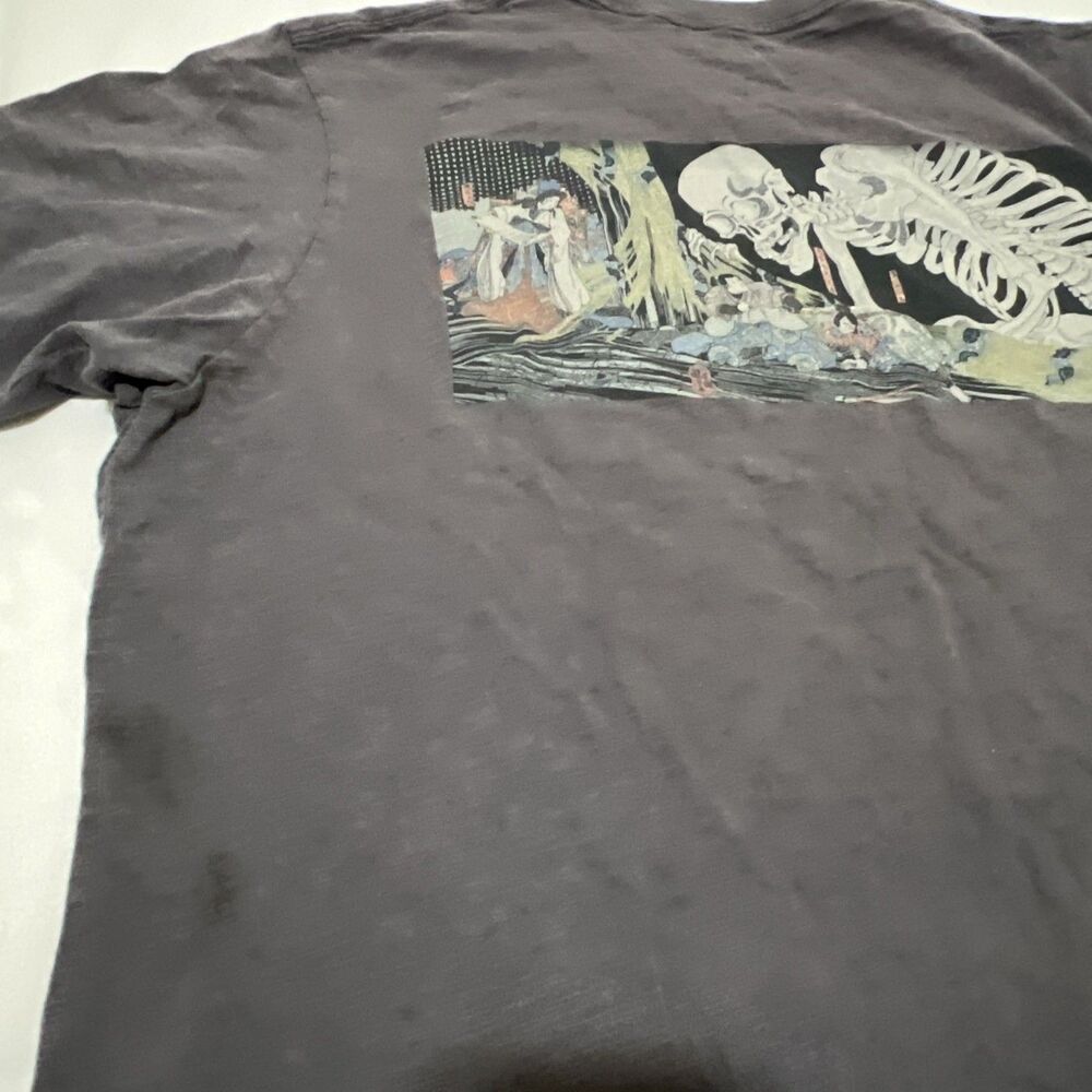 UNIQLO UT Edo Ukiyo-e Japanese Pattern Utagawa Kuniyoshi Skull T-Shirt XXL Gray - Picture 9 of 9